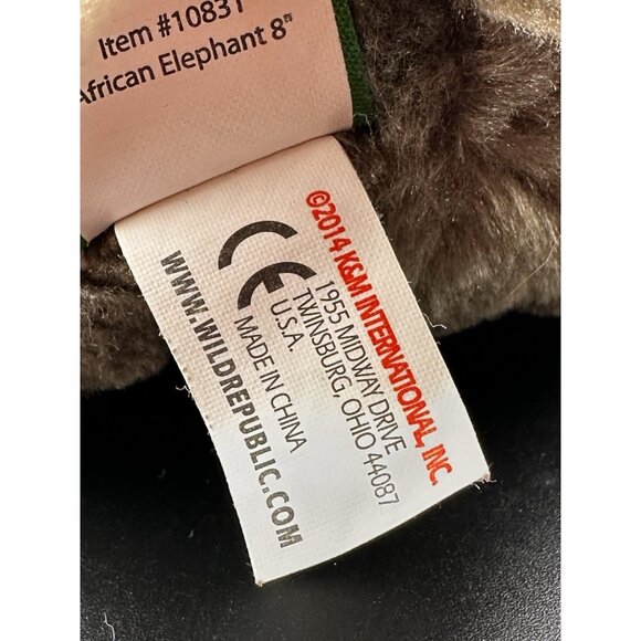K&M Wild Republic African Gray Elephant 8" Bean Bag Plush Stuffed Animal - Picture 10 of 11